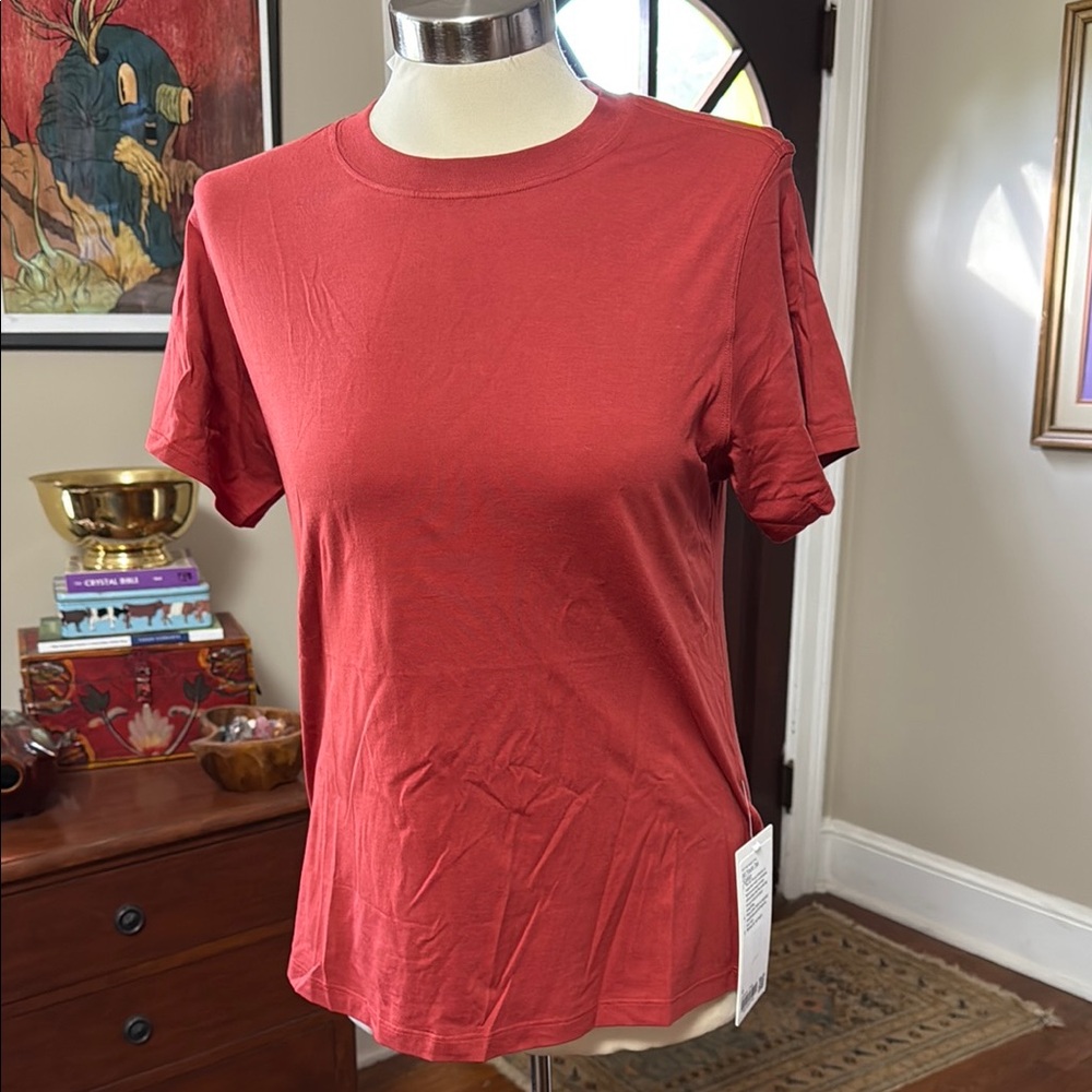 New! Lululemon All yours tee cotton cayenne ted orange size 0